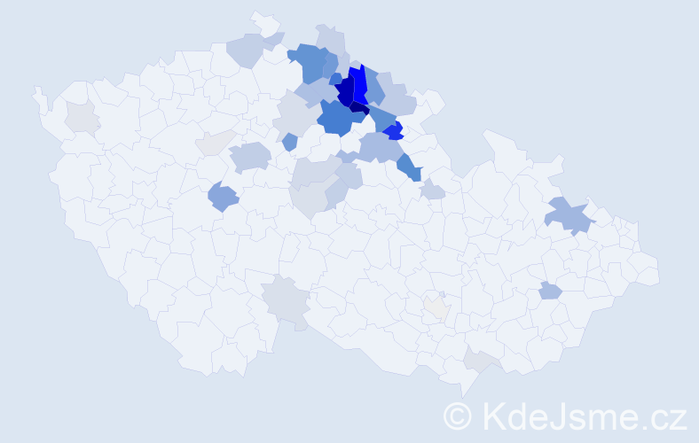Příjmení: 'Dlabolová', počet výskytů 158 v celé ČR