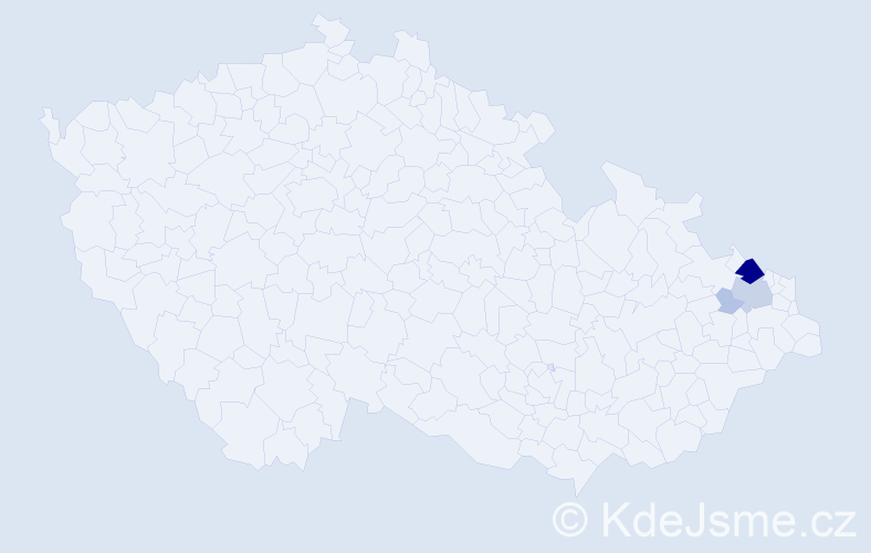 Příjmení: 'Balgar', počet výskytů 18 v celé ČR