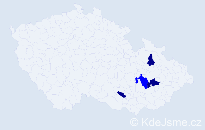 Příjmení: 'Fajks', počet výskytů 7 v celé ČR