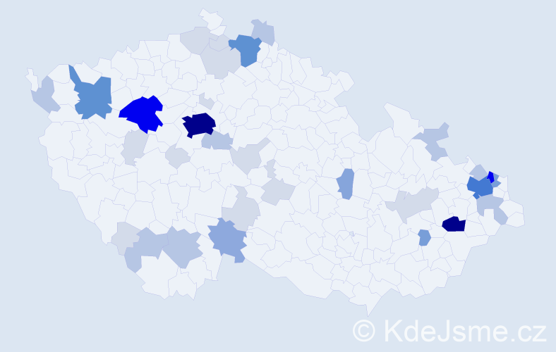 Příjmení: 'Kublová', počet výskytů 129 v celé ČR