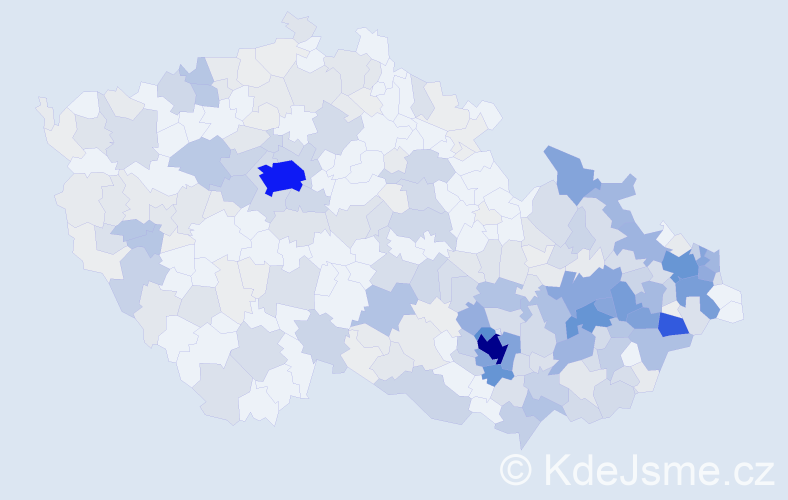 Příjmení: 'Koláček', počet výskytů 1505 v celé ČR