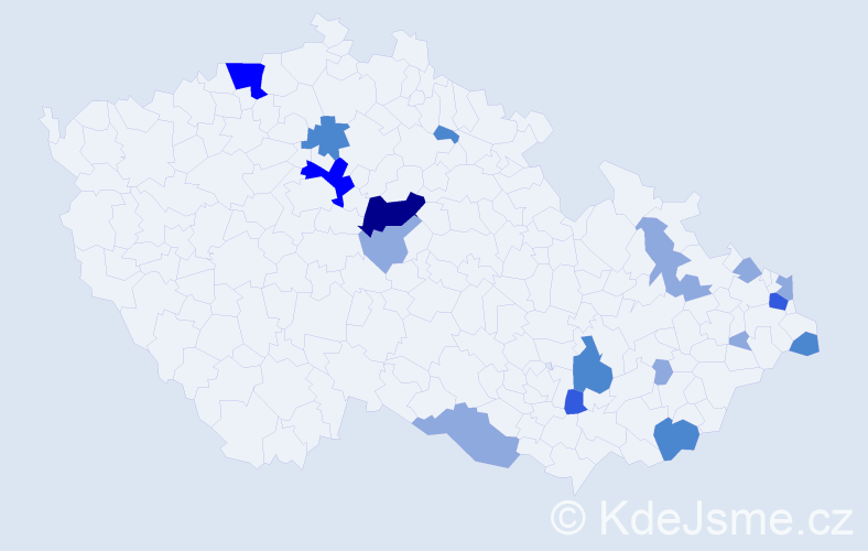Příjmení: 'Vallo', počet výskytů 37 v celé ČR