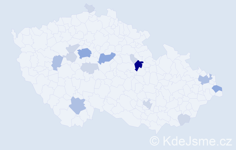 Příjmení: 'Labová', počet výskytů 39 v celé ČR