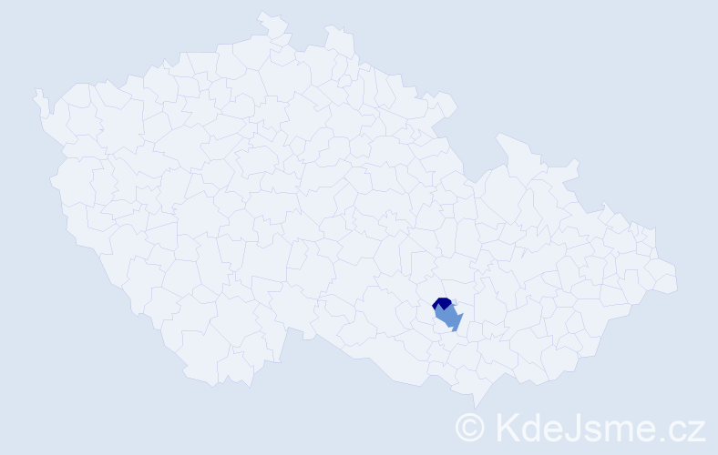 Příjmení: 'Czanderle', počet výskytů 5 v celé ČR