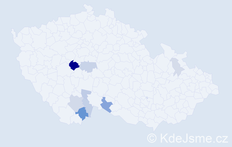 Příjmení: 'Miškeiová', počet výskytů 22 v celé ČR