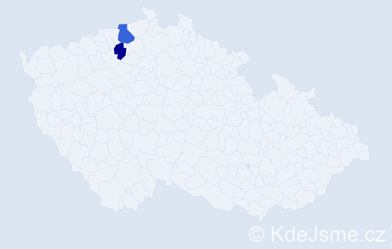 Příjmení: 'Peh', počet výskytů 3 v celé ČR