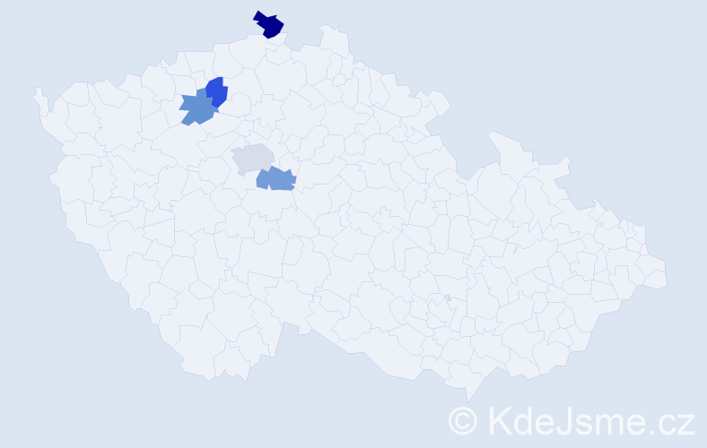 Příjmení: 'Korinta', počet výskytů 7 v celé ČR