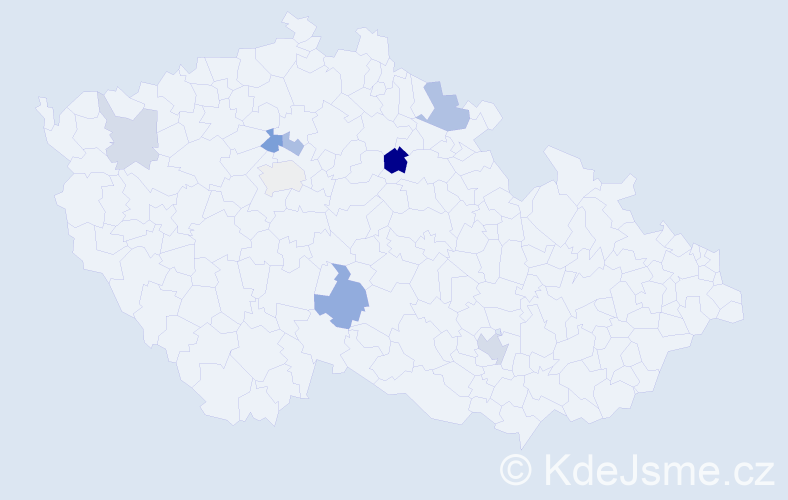 Příjmení: 'Bodešínská', počet výskytů 16 v celé ČR