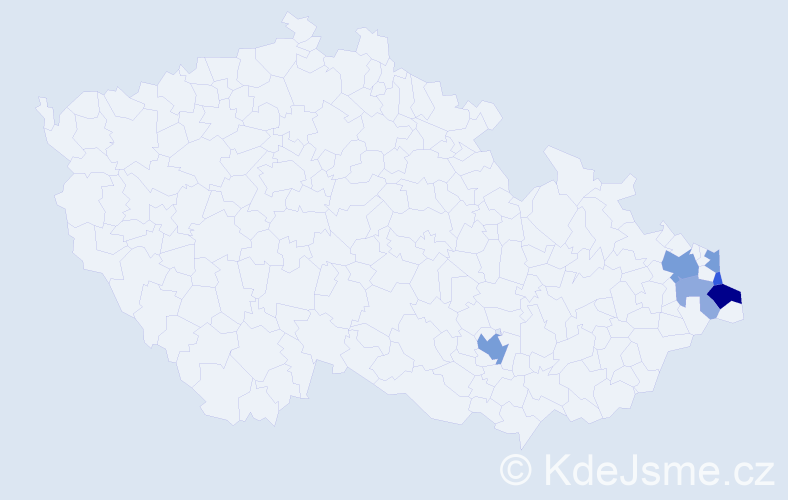 Příjmení: 'Dziadková', počet výskytů 27 v celé ČR