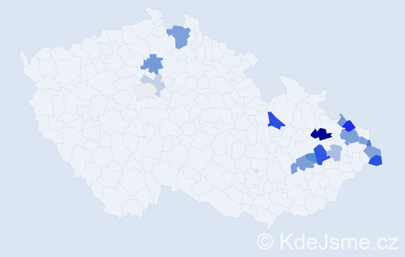 Příjmení: 'Plaskurová', počet výskytů 43 v celé ČR