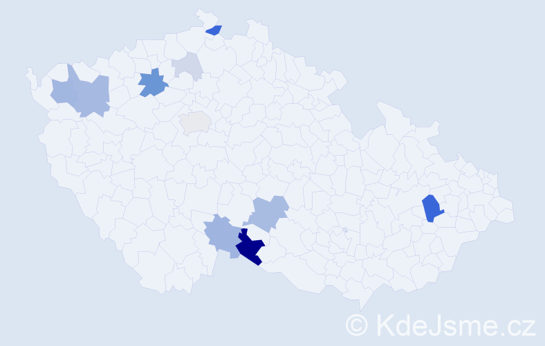 Příjmení: 'Kudrfalec', počet výskytů 32 v celé ČR