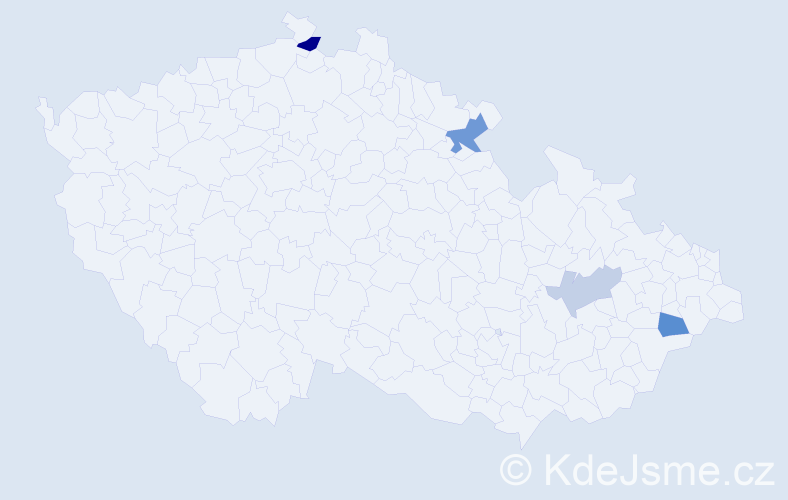 Příjmení: 'Vasilopulos', počet výskytů 13 v celé ČR