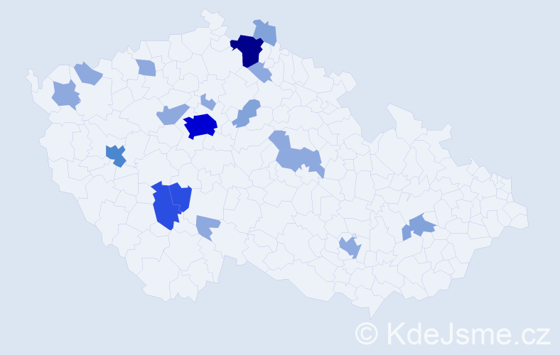 Příjmení: 'Reinišová', počet výskytů 45 v celé ČR