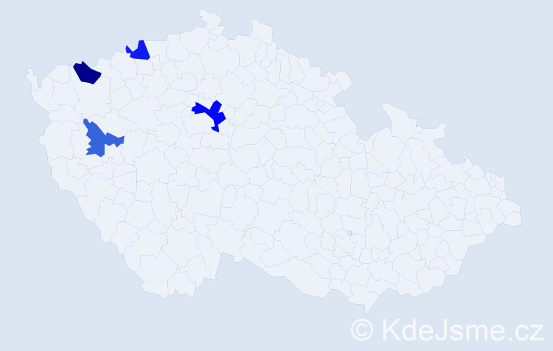 Příjmení: 'Panczyniaková', počet výskytů 5 v celé ČR