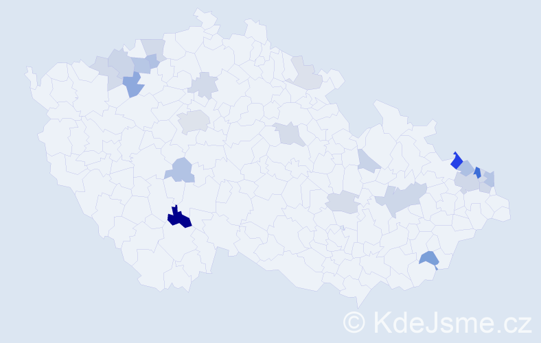 Příjmení: 'Tašková', počet výskytů 61 v celé ČR