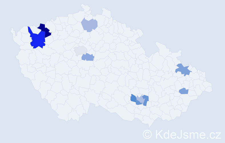 Příjmení: 'Kačeriak', počet výskytů 22 v celé ČR