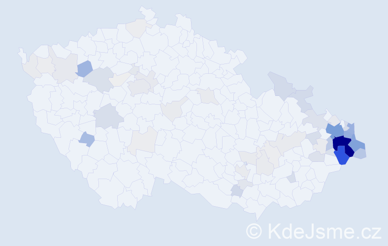 Příjmení: 'Nytra', počet výskytů 316 v celé ČR