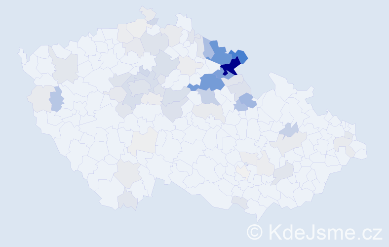 Příjmení: 'Středa', počet výskytů 359 v celé ČR