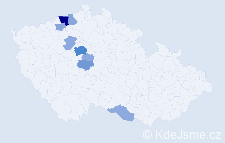 Příjmení: 'Rittigová', počet výskytů 25 v celé ČR
