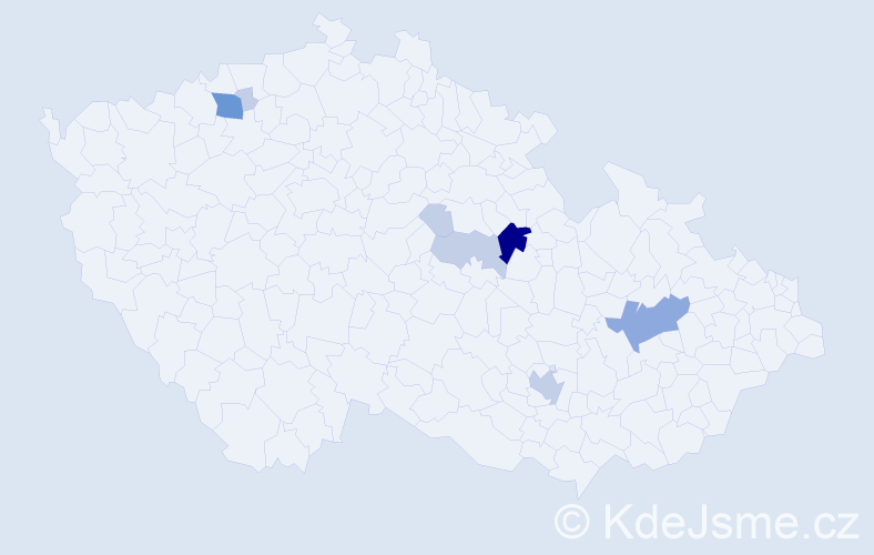 Příjmení: 'Flidr', počet výskytů 21 v celé ČR
