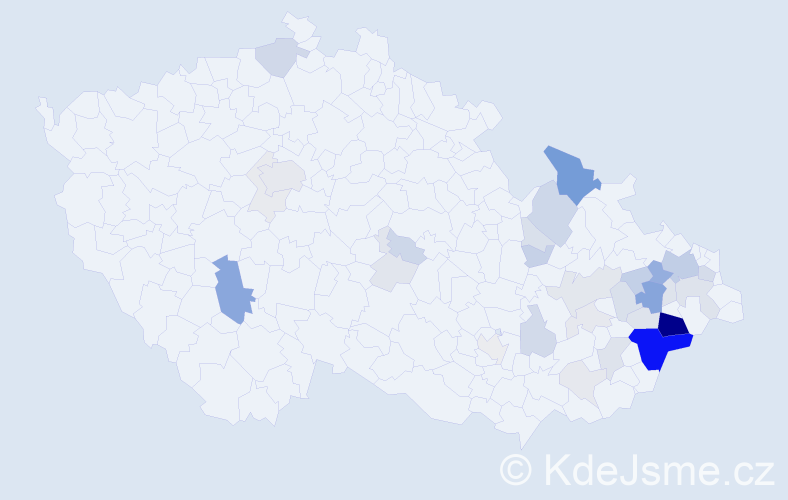 Příjmení: 'Kysučanová', počet výskytů 130 v celé ČR