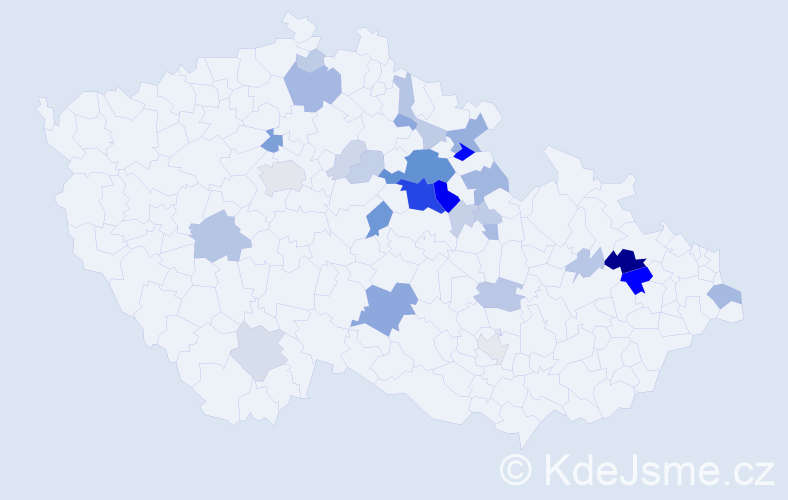 Příjmení: 'Řehounek', počet výskytů 106 v celé ČR