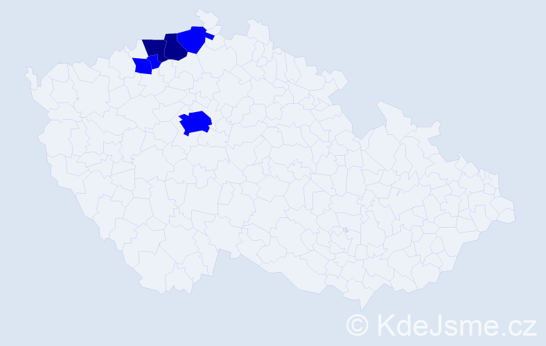 Příjmení: 'Maničová', počet výskytů 8 v celé ČR