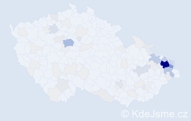 Příjmení: 'Pastrňáková', počet výskytů 332 v celé ČR