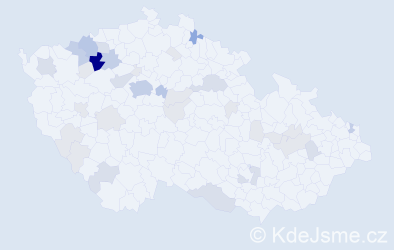 Příjmení: 'Tatár', počet výskytů 108 v celé ČR