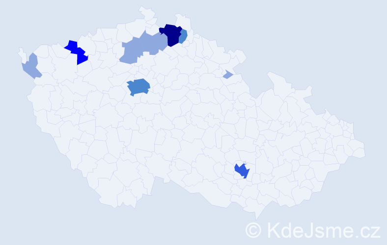 Příjmení: 'Kiesling', počet výskytů 21 v celé ČR