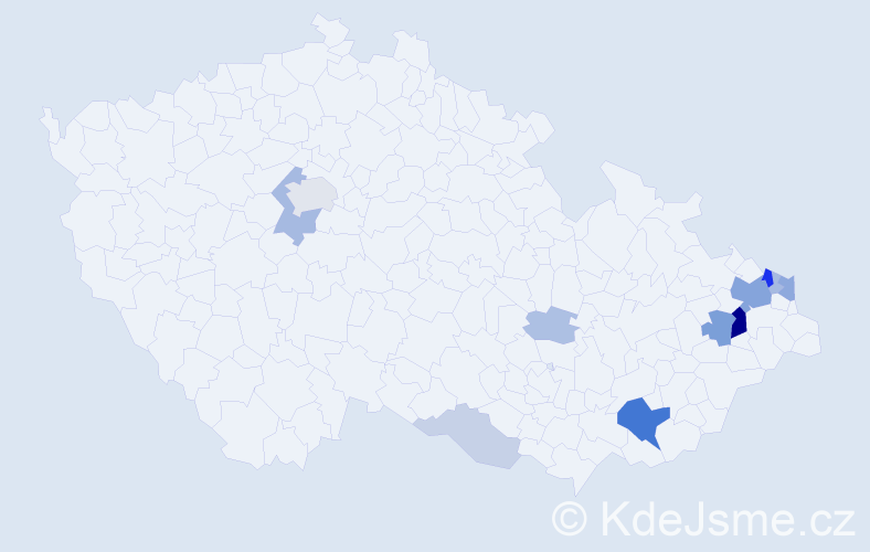 Příjmení: 'Pukovcová', počet výskytů 34 v celé ČR