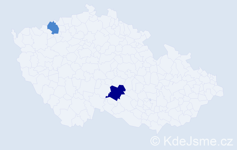 Příjmení: 'Wodák', počet výskytů 4 v celé ČR