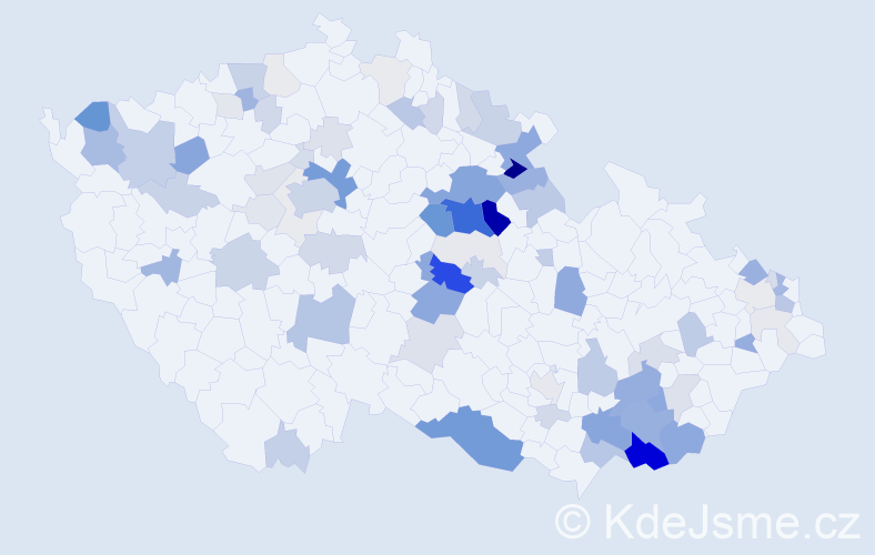 Příjmení: 'Baladová', počet výskytů 294 v celé ČR