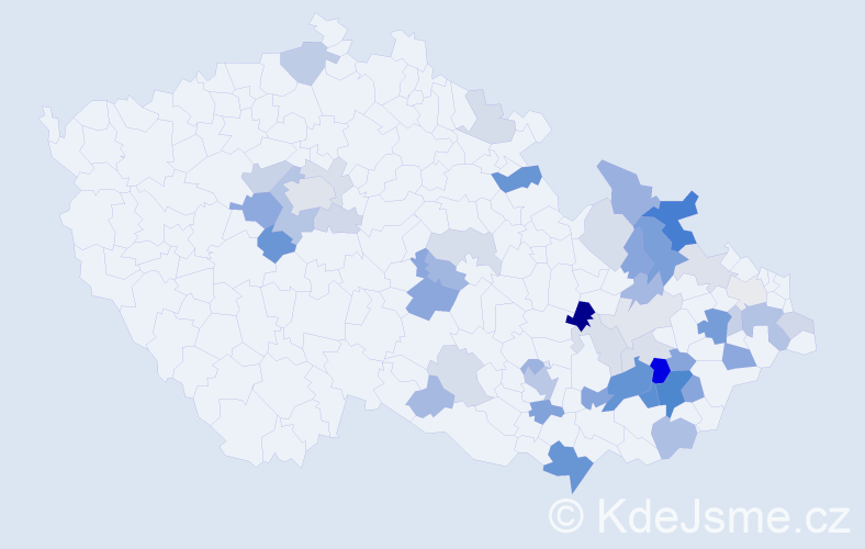Příjmení: 'Páleníčková', počet výskytů 112 v celé ČR