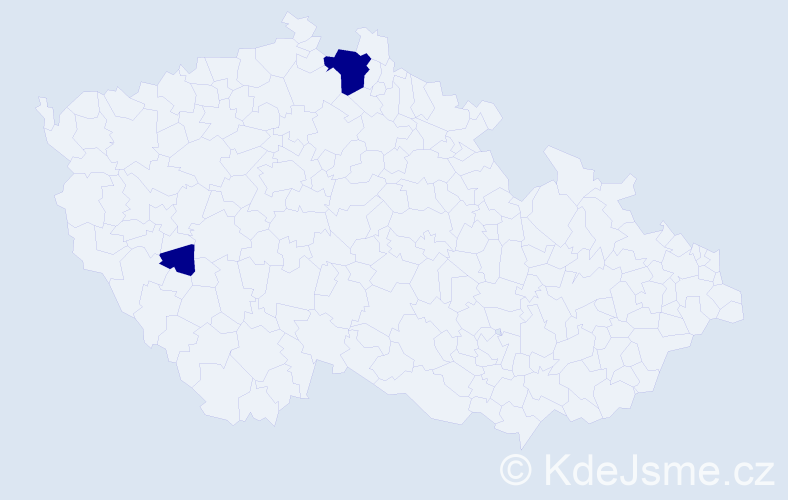 Příjmení: 'Kordovan', počet výskytů 2 v celé ČR