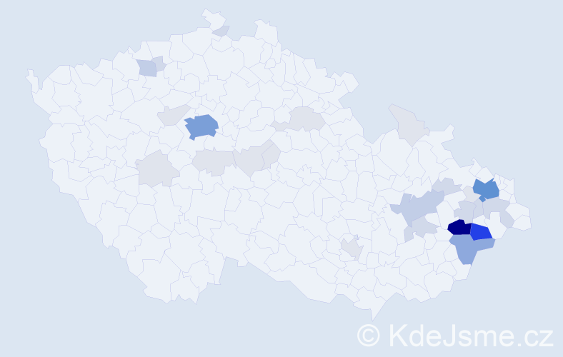 Příjmení: 'Nohavicová', počet výskytů 110 v celé ČR
