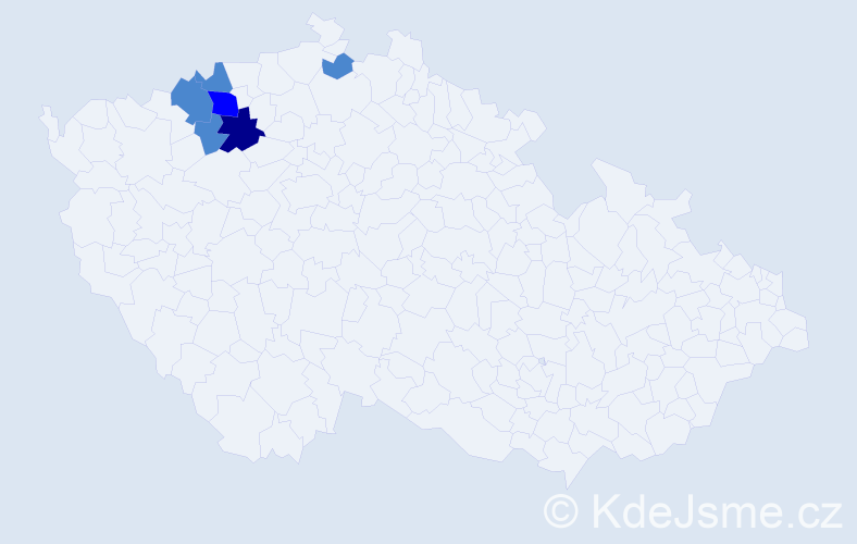 Příjmení: 'Munt', počet výskytů 9 v celé ČR