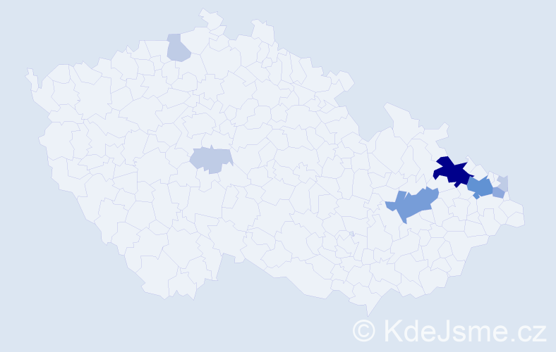Příjmení: 'Toloch', počet výskytů 22 v celé ČR