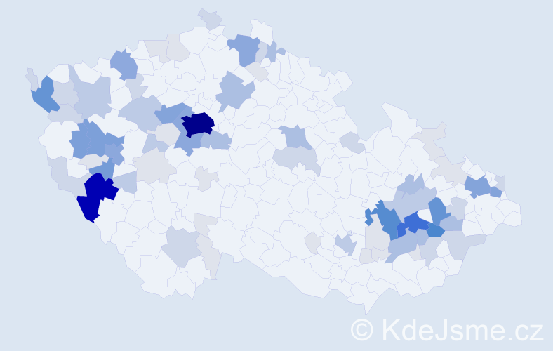 Příjmení: 'Hošťálková', počet výskytů 284 v celé ČR