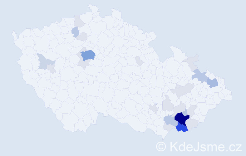 Příjmení: 'Kunovjánková', počet výskytů 82 v celé ČR