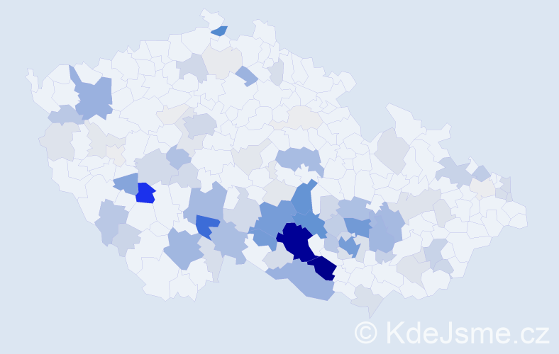 Příjmení: 'Toufarová', počet výskytů 379 v celé ČR
