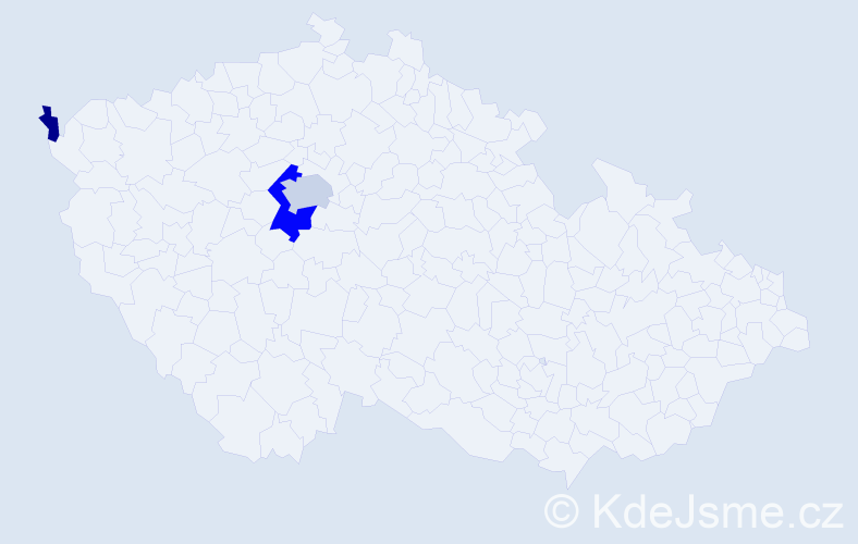 Příjmení: 'Cetin', počet výskytů 8 v celé ČR