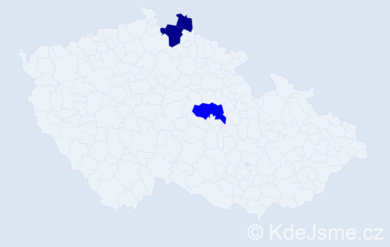 Příjmení: 'Močárko', počet výskytů 5 v celé ČR