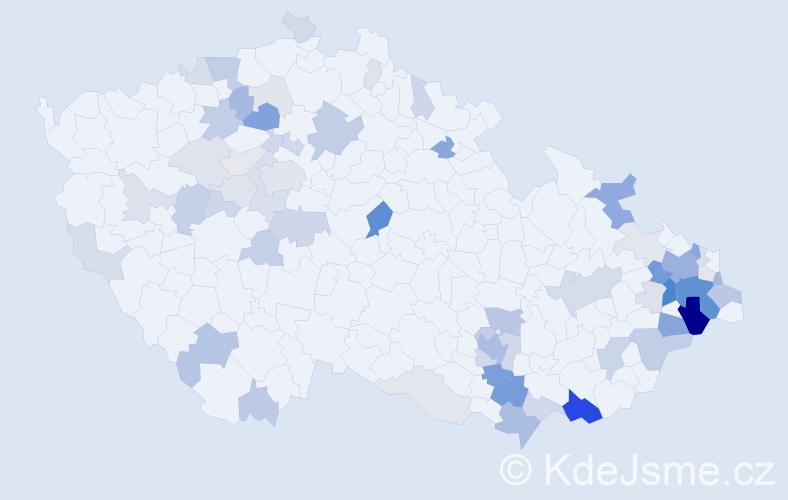Příjmení: 'Klepáčová', počet výskytů 194 v celé ČR