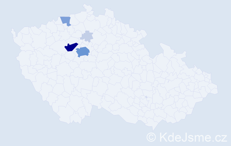 Příjmení: 'Freja', počet výskytů 19 v celé ČR