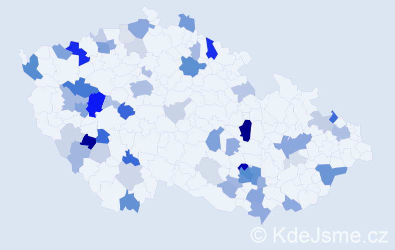 Příjmení: 'Kilian', počet výskytů 194 v celé ČR