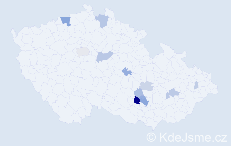 Příjmení: 'Venclovský', počet výskytů 39 v celé ČR