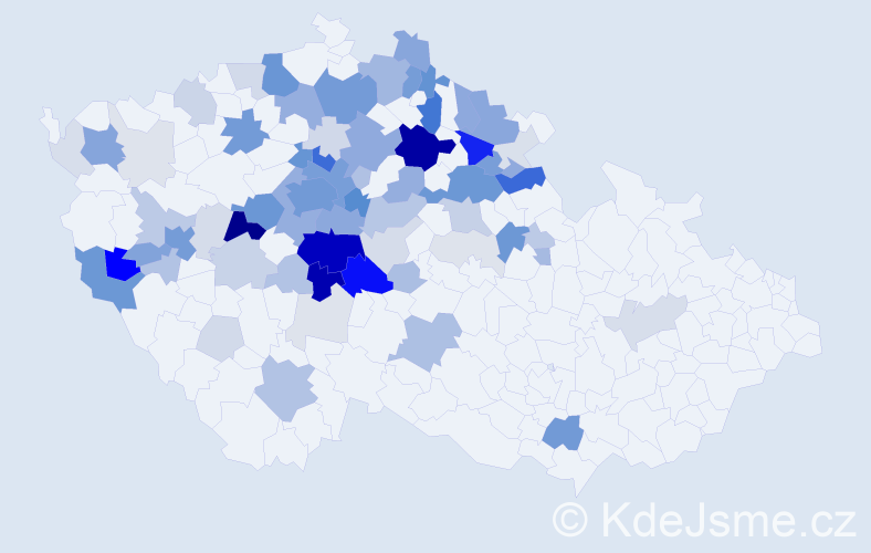Příjmení: 'Páv', počet výskytů 342 v celé ČR