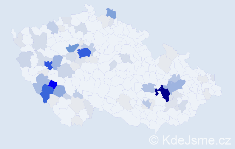 Příjmení: 'Melka', počet výskytů 362 v celé ČR