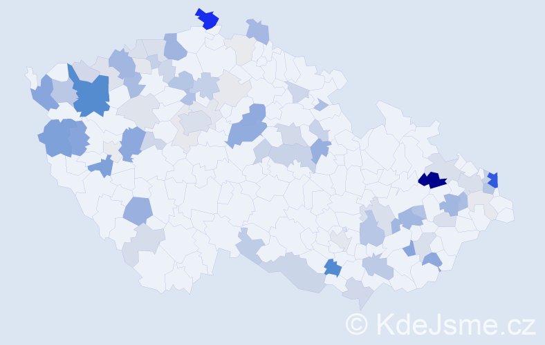 Příjmení: 'Kiššová', počet výskytů 224 v celé ČR